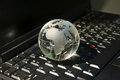 keyboard with a globe